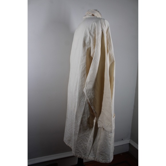 NWT Wol Hide M Natural Tie Twill Trench Organic Cotton Wrap Coat Jacket USA - Picture 3 of 10